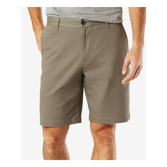Dockers Mens Classic Fit Flat Front Casual Walking Shorts, Grey, 42