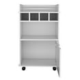 thumbnail image 4 of Sims 35" H Bar Cart with Two Shelves four Wine Cubbies and One Cabinet,White, 4 of 6