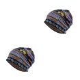 thumbnail image 3 of Tuque Style Bohème Hijab Imprimé Floral Turban Protection des Oreilles Bonnet Bleu Floral Ensemble de 2, 3 of 6