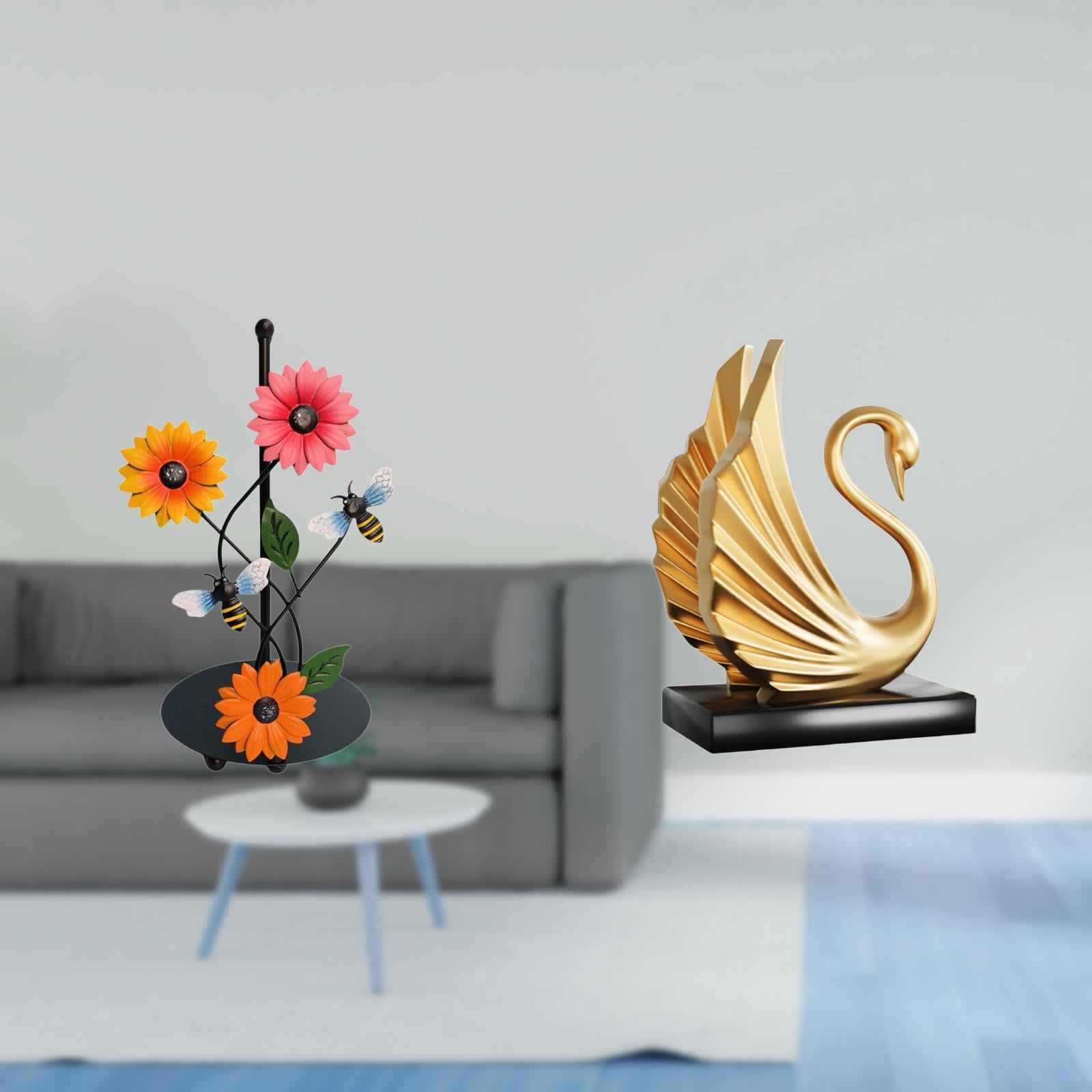 Fiocias Swan Toilet Paper Holder Paper Towel Holder Countertop Kitchen Roll Holder Standing Resin Statue Lightweight Antirust Suitable for Wedding Party Home