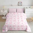 thumbnail image 2 of spefrowx Cute Pink Bow Heart Queen Comforter Set for Girls, Kawaii Knot Butterfly Comforter Sets Queen, Pink Reversible, 3-Piece, 1 Comforter and 2 Pillowcases, 2 of 6