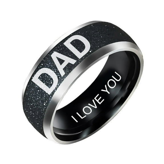 Leaveforme Jewelry Bands Rings, Fashion Ring, Mom Dad Daughter Son Letters Band Stainless Steel Family Member Ring