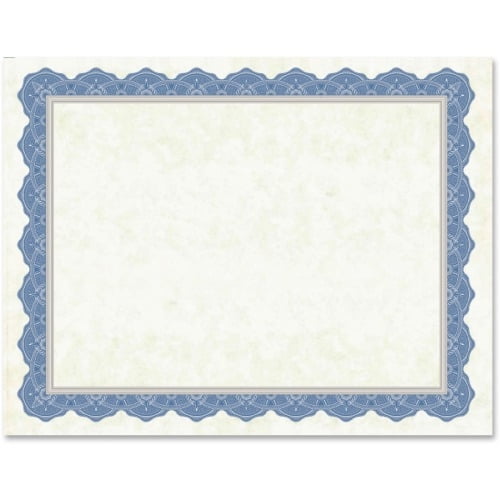 Geographics Drama Blue Border Blank Certificates 8.50' x 11' - Inkjet, Laser Compatible with Blue Border - 15 / Pack