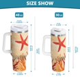 thumbnail image 6 of Yayeee 40oz Stainless Steel Tumbler with Straw and Handle Double-Wall Insulated Travel Water Bottle, Red Starfish, 6 of 8