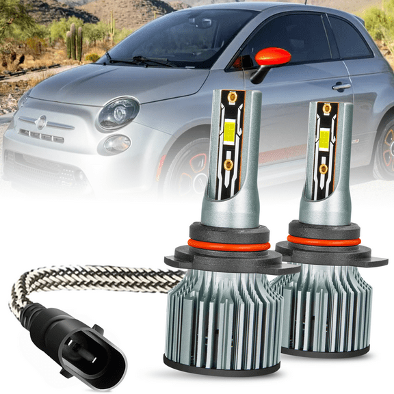 High Beam and Low Beam LED Headlight Bulb - Compatible with 2012 - 2019 Fiat 500 2013 2014 2015 2016 2017 2018