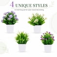 thumbnail image 6 of 4 Pack Small Fake Plants Mini Artificial Faux Plants Indoor with Flowers Spring Decorations for Home Room Farmhouse Desk House Bathroom Decor, 6 of 6