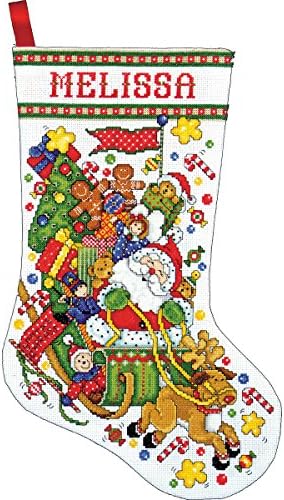 Dimensions Gold Collection 'Santa's Midnight Ride' Cross Stitch Kit - 18 Count Navy Aida - View #2