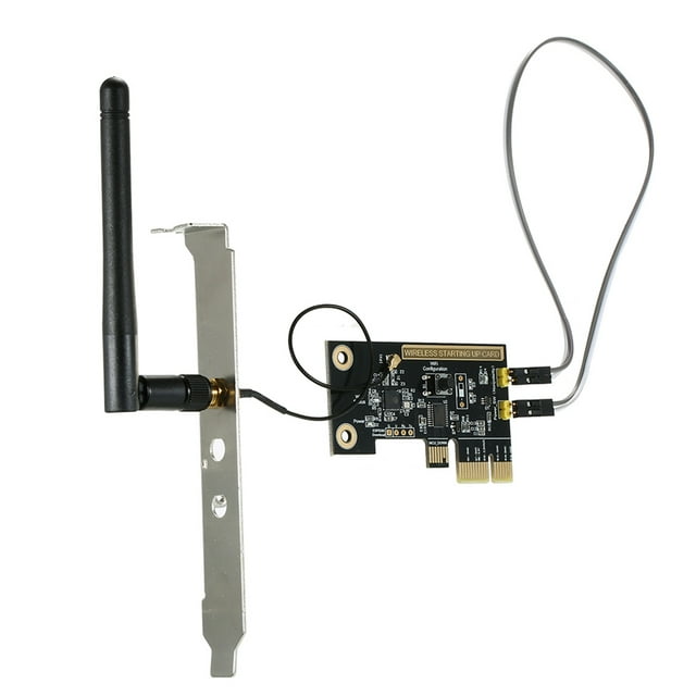 eWeLink Mini PCI-e Carte de Commutateur de Bureau PC Télécommande WiFi Sans Fil Module de Commutateur Intelligent Relais Module de Redémarrage Sans Fil Interrupteur Marche/arrêt Carte de Démarrage d'Ordinateur avec Antenne Externe & 1PCS Pla Fixe