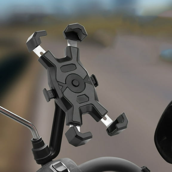 Universal Bike Phone Mount | 360° Adjustable Motorcycle Phone Holder with Rearview Mirror | Shockproof Handlebar Mount for 4.5-6.5 Inch Phones | Includes Mount & Accessories