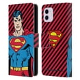 thumbnail image 1 of Head Case Designs Officially Licensed Superman DC Comics Vintage Fashion Stripes Leather Book Wallet Case Cover Compatible with Apple iPhone 11, 1 of 1