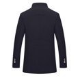 thumbnail image 2 of Scarf Clearance Men'S Mid-Length Autumn/Winter Wool And Tweed Jacket With Detachable Scarf Dark Blue L, 2 of 5