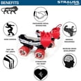 thumbnail image 2 of Strauss Patins à Roulettes Ténacité / Patins à Roulettes pour Enfants / Pointure de Chaussure Ajustable / Chaussure de Patinage à 4 Roues pour Garçons et Filles / Idéal pour le Patinage Intérieur et Extérieur / Groupe d'Âge 4-6 Ans, (Noir), 2 of 5