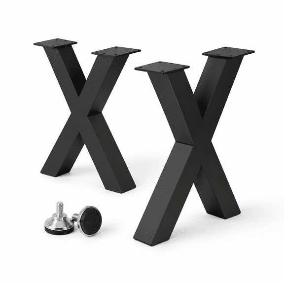16 Inch Bench X Shape Metal Coffee Table Leg Set Of 2 16" H 11.8 W