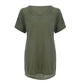 thumbnail image 3 of Outfmvch t shirts for women Fashion Plus Size Print Short Sleeved Long T-shirt womens tops shirts for women Green, 3 of 9