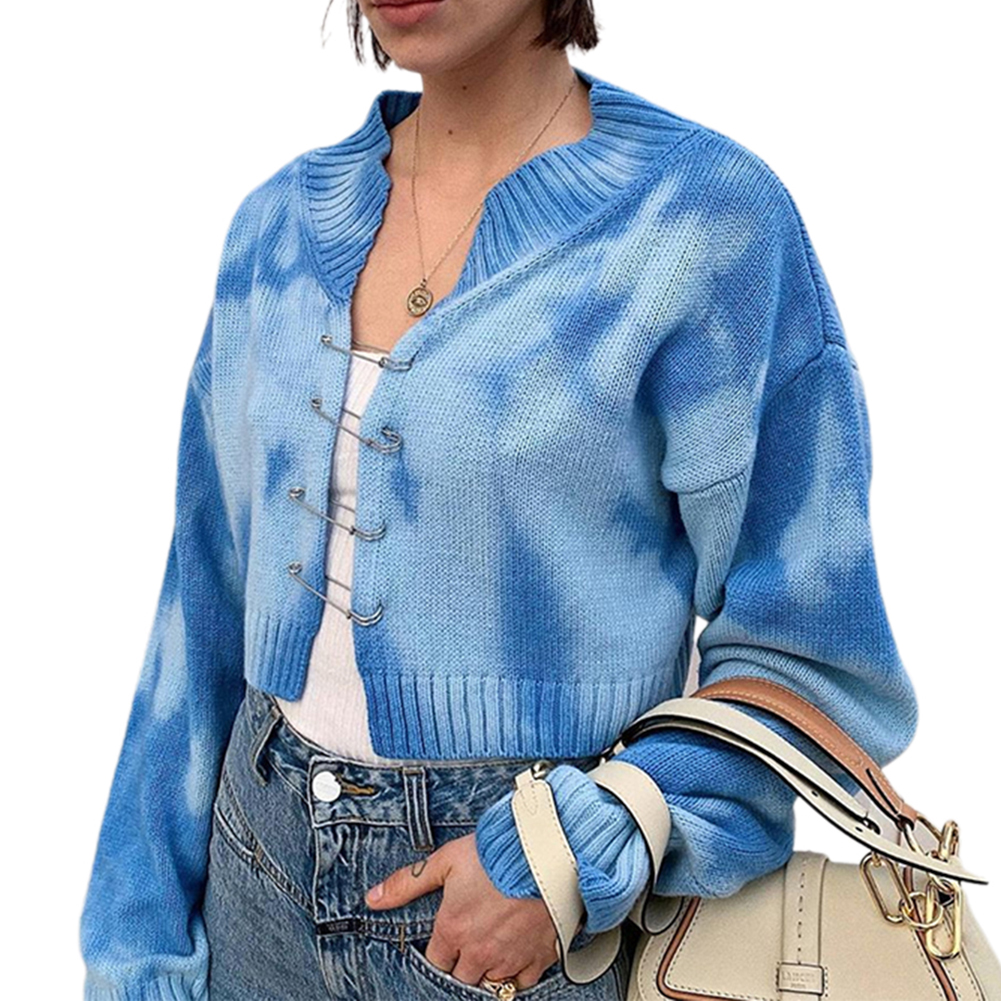 Womens Cardigan V Neck Button Up Long 