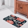 thumbnail image 2 of Pink Flower Bath Mat Floral Green Leaf Non Slip Bathroom Decor Mat Water Absorbent Foam Bath Mat Indoor Decor for Bedroom Living Room Kitchen Bathtub Shower Sink Decor 15.7"x23.6", 2 of 8