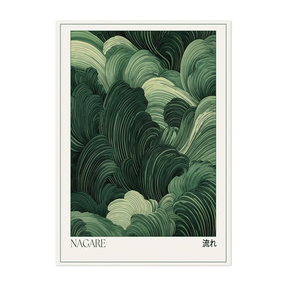 Japanese Art Abstract Painting Sage Green Wabi Sabi Wall Art japandi Print chinoiserie poster - Japan Painting Abstract Pattern Modern Art Geometric Nature Calm Unframed Wall Art Print 4 x 6 inches