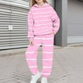 thumbnail image 2 of Girls Boys 2 Piece Sweatsuits Sets Hoodie Sweatshirt and Jogger Sweatpants Tracksuit Unisex Kids Sweat Set (14-15 Years, Pink C), 2 of 5