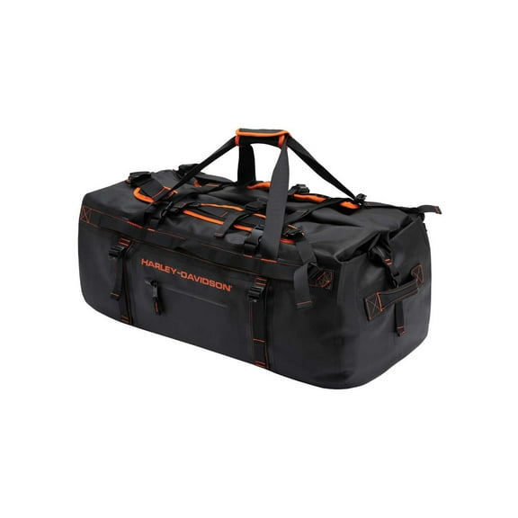 Harley-Davidson 33" Heavy-Duty Waterproof Adventure Duffel Bag, 90612-BLACK/RUST, Harley Davidson