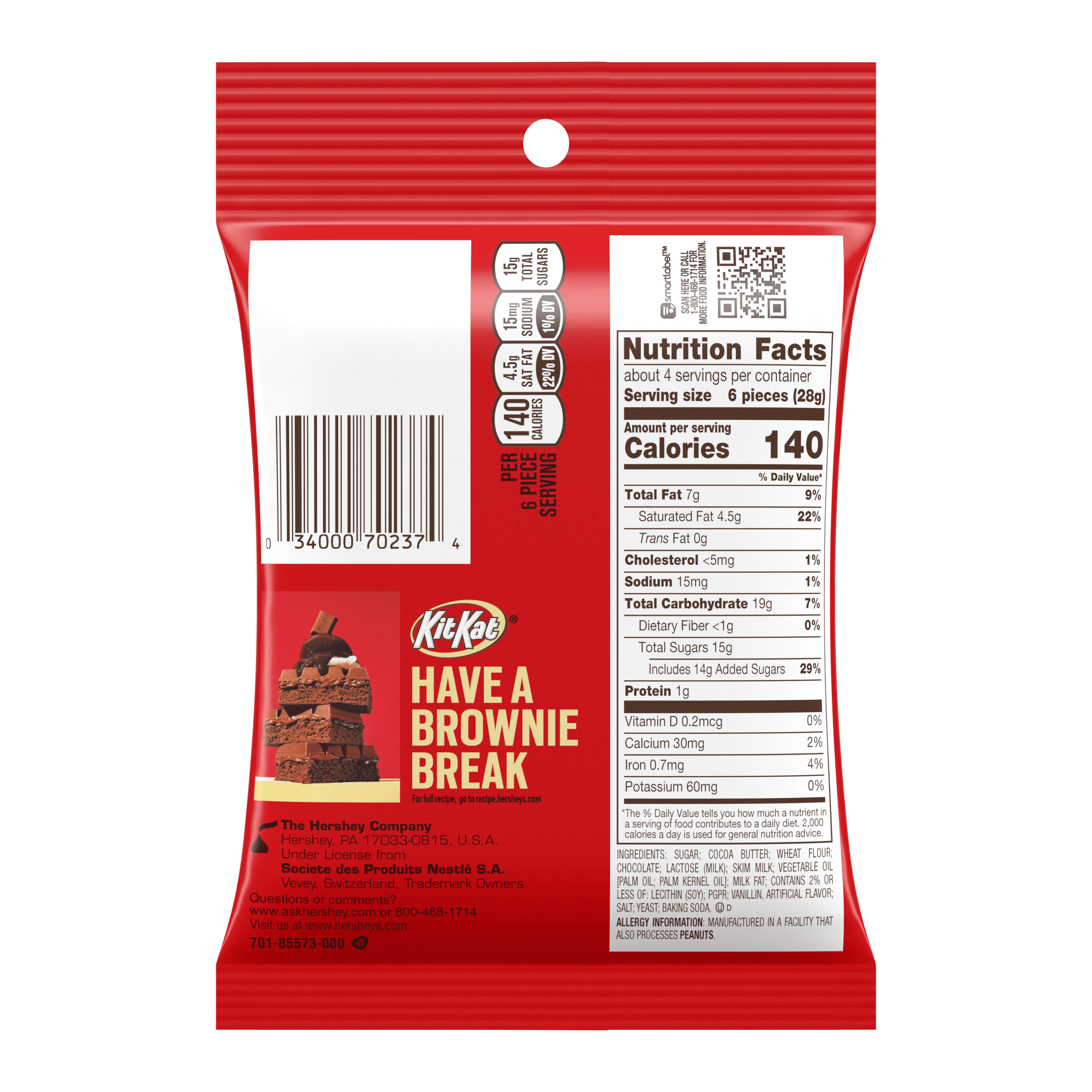 KIT KAT® Minis, Unwrapped Milk Chocolate Wafer Candy Bars, Movie Snack, 3.8 oz, Bag