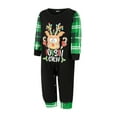 thumbnail image 3 of Elippeo Family Matching Christmas Pajamas, Deer HeadLetter Print Long-Sleeved Tops + Plaid Pattern Trousers Sleepwear Outfits, 3 of 10