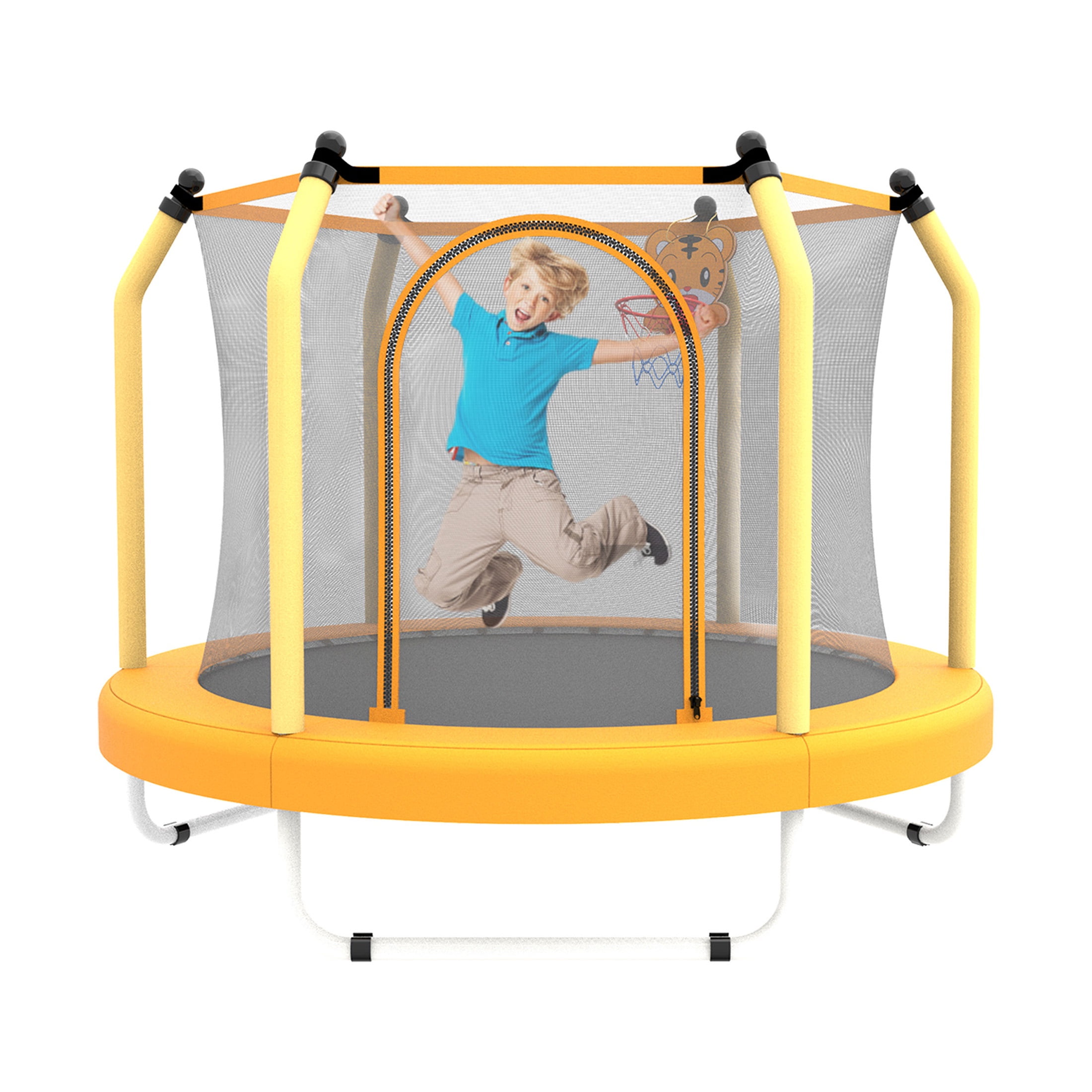 太陽のトランポリン 55 inch Kids Trampoline with Safety Enclosure, Padded Frame & Star