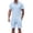 02# Light Blue, variant on Zenithor Men's 2 Piece Rib Collar Shirts and Cargo Shorts Set Textured Short Sleeve Top Match Set Summer Beach Outfits S-3XL