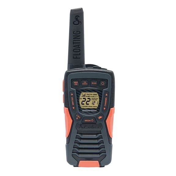 Cobra 37-Mile Walkie Talkie, IP67 Waterproof Floating Two-Way Radio Single Unit, 22 Channels (ACXT 1037R FLT-1)