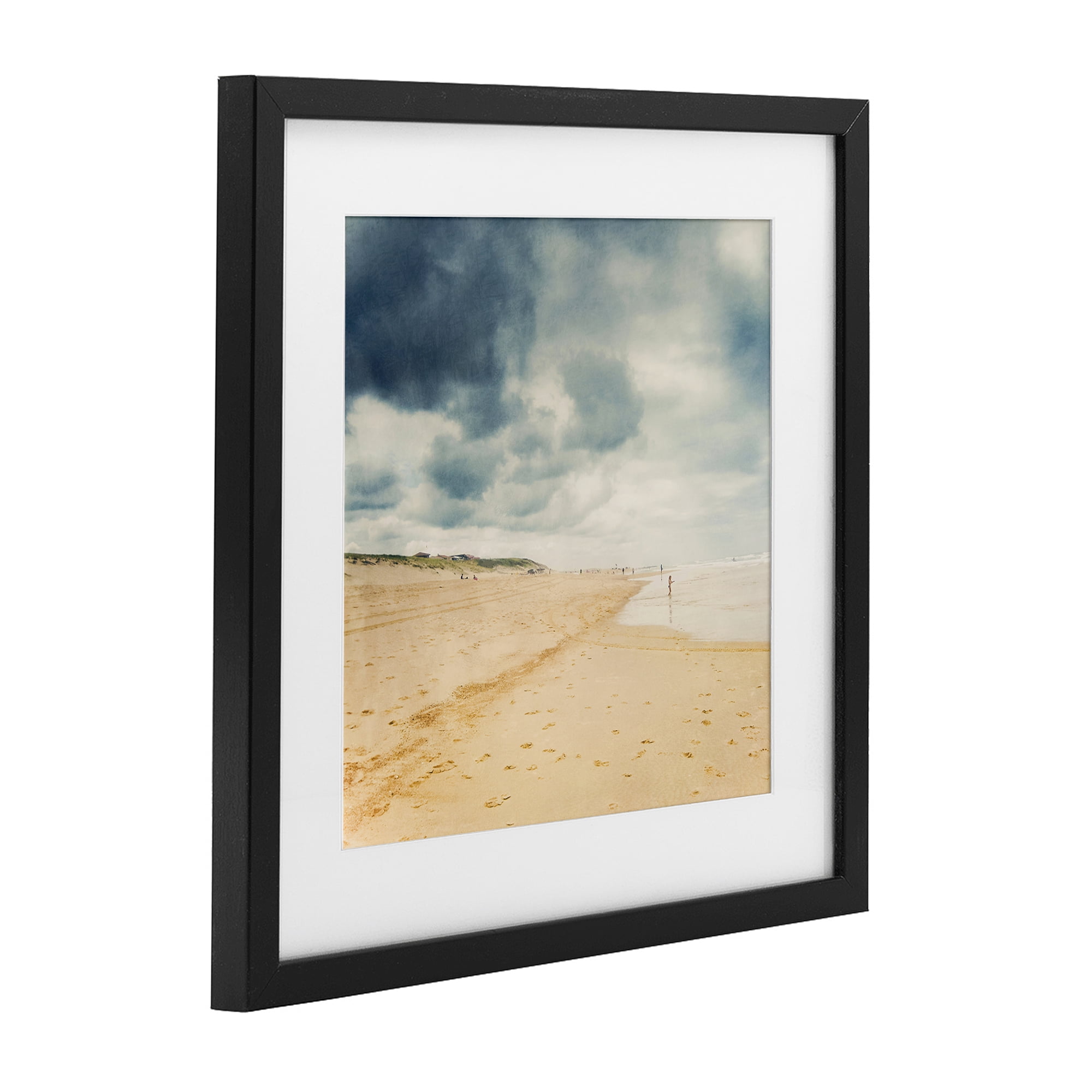 Stupell Industries Beach On A Cloudy Day Black Framed Print Under Glass, design by Dirk Wüstenhagen