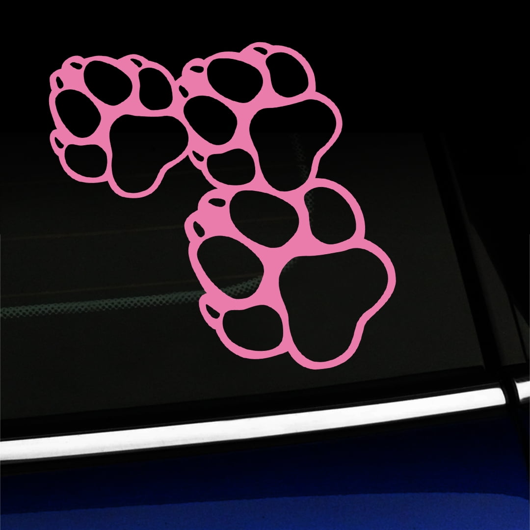 paw print trio vinyl decal choose color pink walmartcom