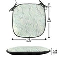 thumbnail image 5 of Leaf Chair Seating Cushion, Floral Leaf Patterns with Ornamental Lines Contemporary Graphic Art, Soft Seat Pads for Office with Anti-slip Backing, 16"x16", Pale Green Navy Blue, by Ambesonne, 5 of 7