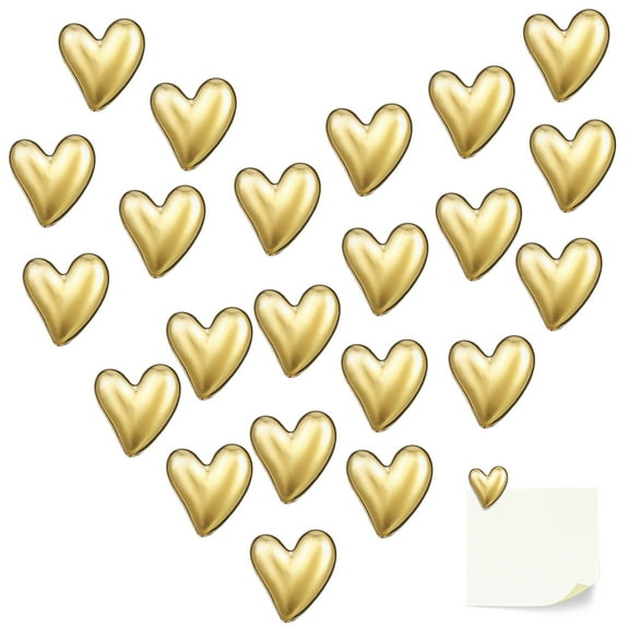 Amosfun Heart Magnets Fridge Heart Shaped Golden 22Pack