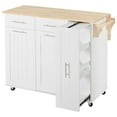 Kojooin Kitchen Island Cart With Drop Leaf, Rolling Kitchen Island With