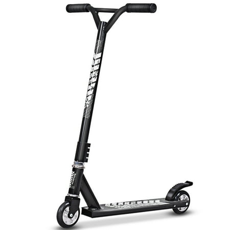 Gymax Black Lightweight Aluminum Freestyle Kick Scooter 2 Wheels Adults (Best Scooters For Tricks)