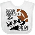 thumbnail image 3 of Inktastic Little Brother and Biggest Fan Football Player Boys Baby Bib, 3 of 4