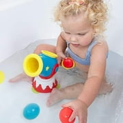 Yookidoo Toddler Bath Toy - Water Cannon Ball Blaster Shooting Game for Bathtub - 5 Balls Plus Target Hoop , Kinetic Hand-Powered Pump (Ages 3-6)
