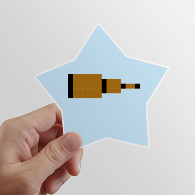 Summer Sail Brown Fort Pixel Star Sticker Paster Vinyl Car Tags Decoration Decal