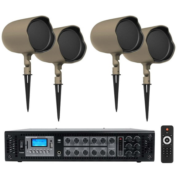 4 JBL GSF6-TN 6.5" Landscape Ground Stake/Wall Mount 70v Commercial Speakers Amp