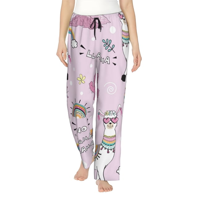Balery No Drama Llama Pantalones de pijama para mujer, pijamas ultraligeros, pantalones de estar por casa-Medium