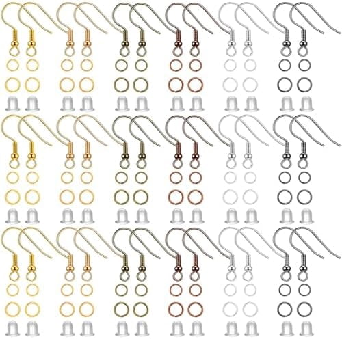 Cridoz 960PCS Earrings Making Supplies Kit with 240PCS Earring Hooks, 420PCS Jump Rings and 300PCS Earring Backs for Earring Making and Repair (Multicolors)