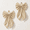 Khaki and White-Christmas Stripe, variant on Beige Christmas Gingham Wreath Bow, 19.6 x 11.8 Inch Decorative Bow for Home and Holiday Use