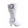thumbnail image 2 of Auto 9k Youth Girl's Kid's Zipper Low Heel Round Toe Buckle Dress Boot ( White, 12 ), 2 of 2