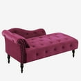 thumbnail image 3 of Miniyam Velvet Chaise Lounge, Tufted Accent Chaise Chair with Pillow for Living Room Bedroom, Purple, 3 of 8
