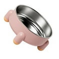 thumbnail image 3 of Comedero para mascotas antideslizante con base desmontable de 4 patas, de acero inoxidable, de gran capacidad, para gatos y perros, para interior, color rosa, 3 of 12