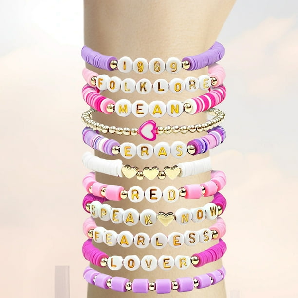 11/14 PCS Pulseras coloridas de amistad con pulsera Bead Bead Beats Set Beads Peads Bracelet para adolescentes Fans de amantes de la música