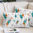 thumbnail image 3 of Boho Middle Century Pillow Covers 20x26 Inch Standard Size, Retro Orange Teal Grey Star Rhombus Decorative Pillowcase with Zipper, Microfiber Breathable Pillowcases for Sofa Bed Living Room, 3 of 9