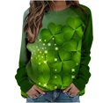 thumbnail image 1 of Camisetas Honeeladyy para el Día de San Patricio para mujer, blusas con estampado de trébol y bendiciones, blusas casuales de manga larga para festividades, camisa holgada, 1 of 4