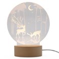thumbnail image 1 of Lampe de Table 3D Rechargeable Lampe de Nuit en Acrylique USB LED Lampe de Nuit avec Base en Bois, 1 of 9