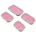 thumbnail image 3 of Foldable Meal Container, Silicone Collapsible Lunch Container 4pcs  For Office Pink,Green,Rose Red, 3 of 8