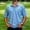 Sky Blue, variant on COSFO Casual Men's Polo Shirts Short Sleeve Brown Waffle Shirt Loose Fit Golf Pullover Collared with Pocket Tops